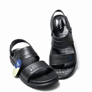 Black Comfort Sandals for Men Double Strap Adjustable Back Strap Casual Sandals Pakistan