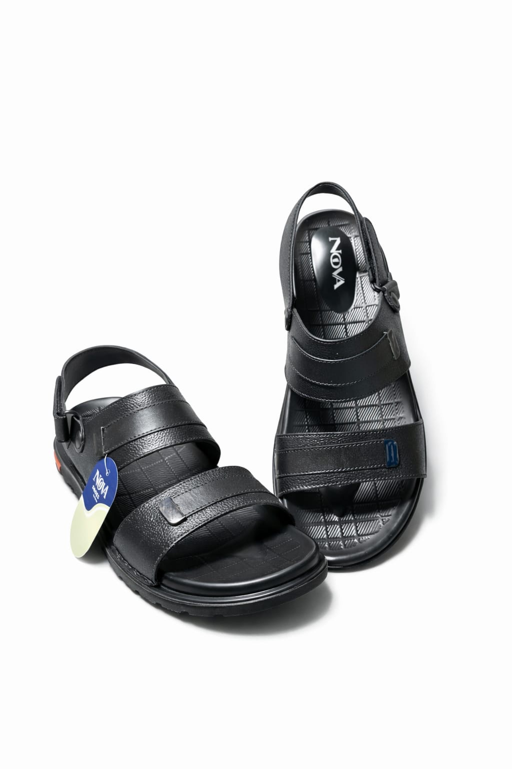 Black Comfort Sandals for Men Double Strap Adjustable Back Strap Casual Sandals Pakistan
