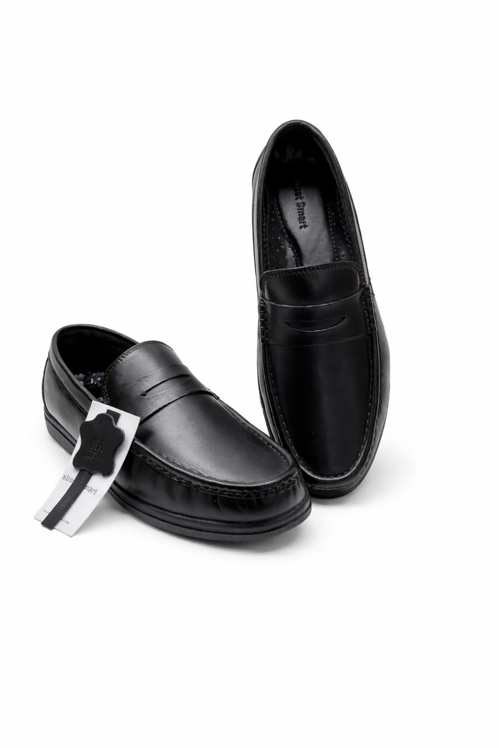 Black Penny Loafers for Men Classic Formal Slip-On Shoes Office Wear Pakistan - Image 2
