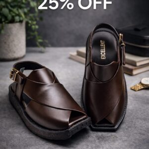 Men’s Premium Leather Peshawari Sandal , Stylish & Comfortable Chappal , Durable Soft Sole , Brown & Black