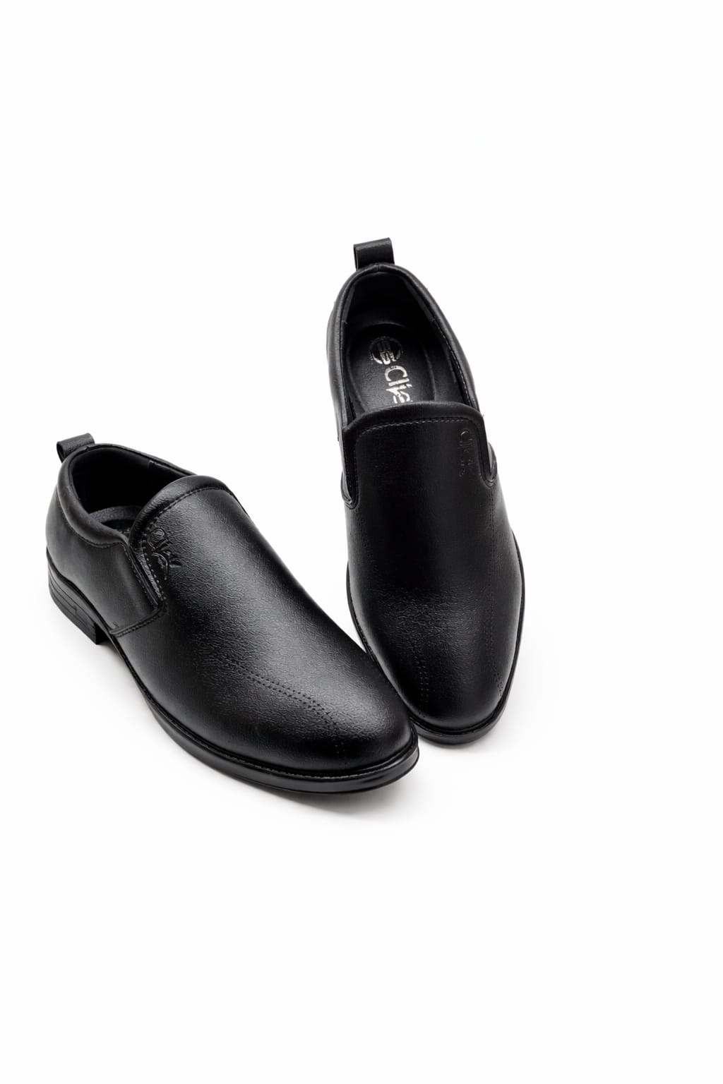 Black Formal Slip-On Shoes for Men Classic Office Wear Comfortable Dress Shoes Pakistan - Image 2