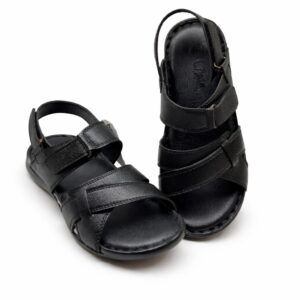 Black Multi Strap Sandals for Men Adjustable Back Strap Comfortable Casual Sandals Pakistan
