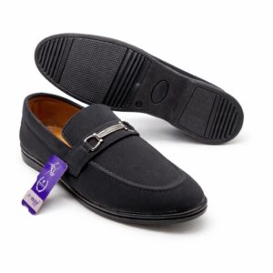 Black Formal Loafers for Men Slip On Shoes with Metal Bit Comfortable Casual Office Wear Pakistan