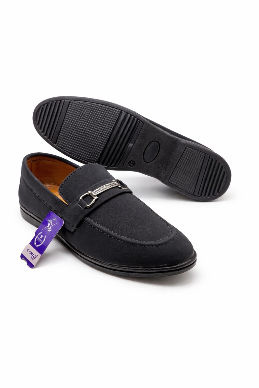 Black Formal Loafers for Men Slip On Shoes with Metal Bit Comfortable Casual Office Wear Pakistan
