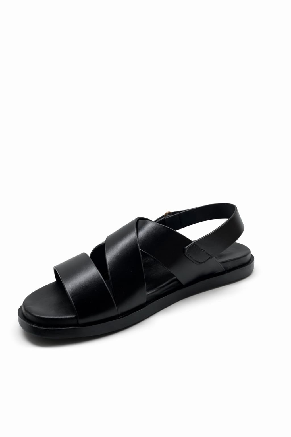Black Leather Sandals for Men Cross Strap Back Strap Comfortable Stylish Casual Wear Pakistan - Image 5