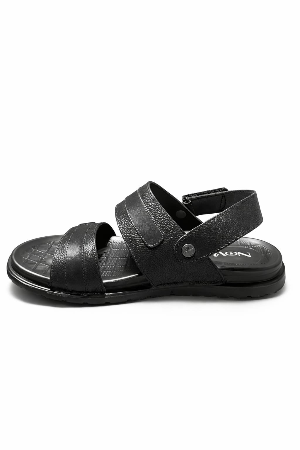 Black Comfort Sandals for Men Double Strap Adjustable Back Strap Casual Sandals Pakistan - Image 4