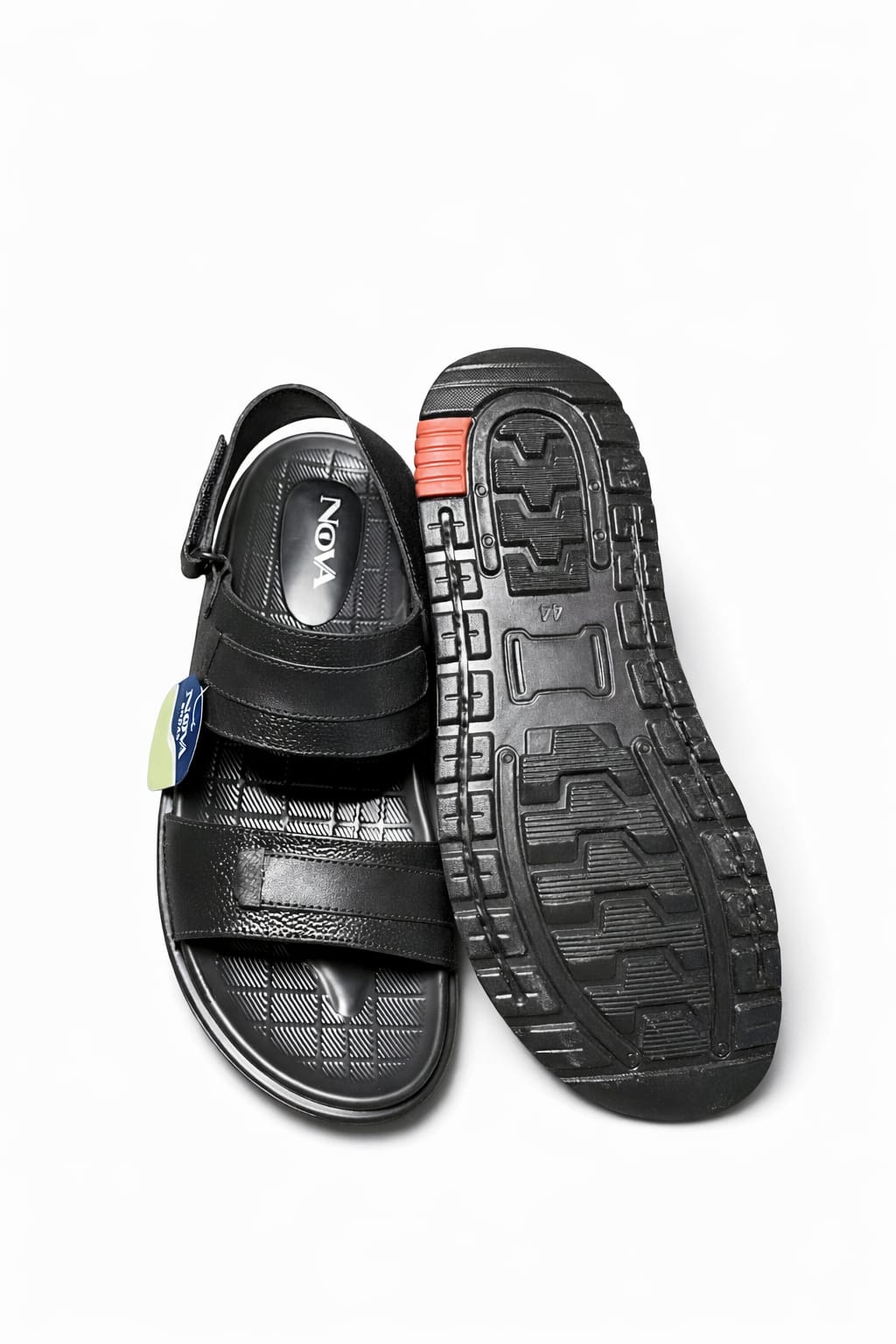 Black Comfort Sandals for Men Double Strap Adjustable Back Strap Casual Sandals Pakistan - Image 2