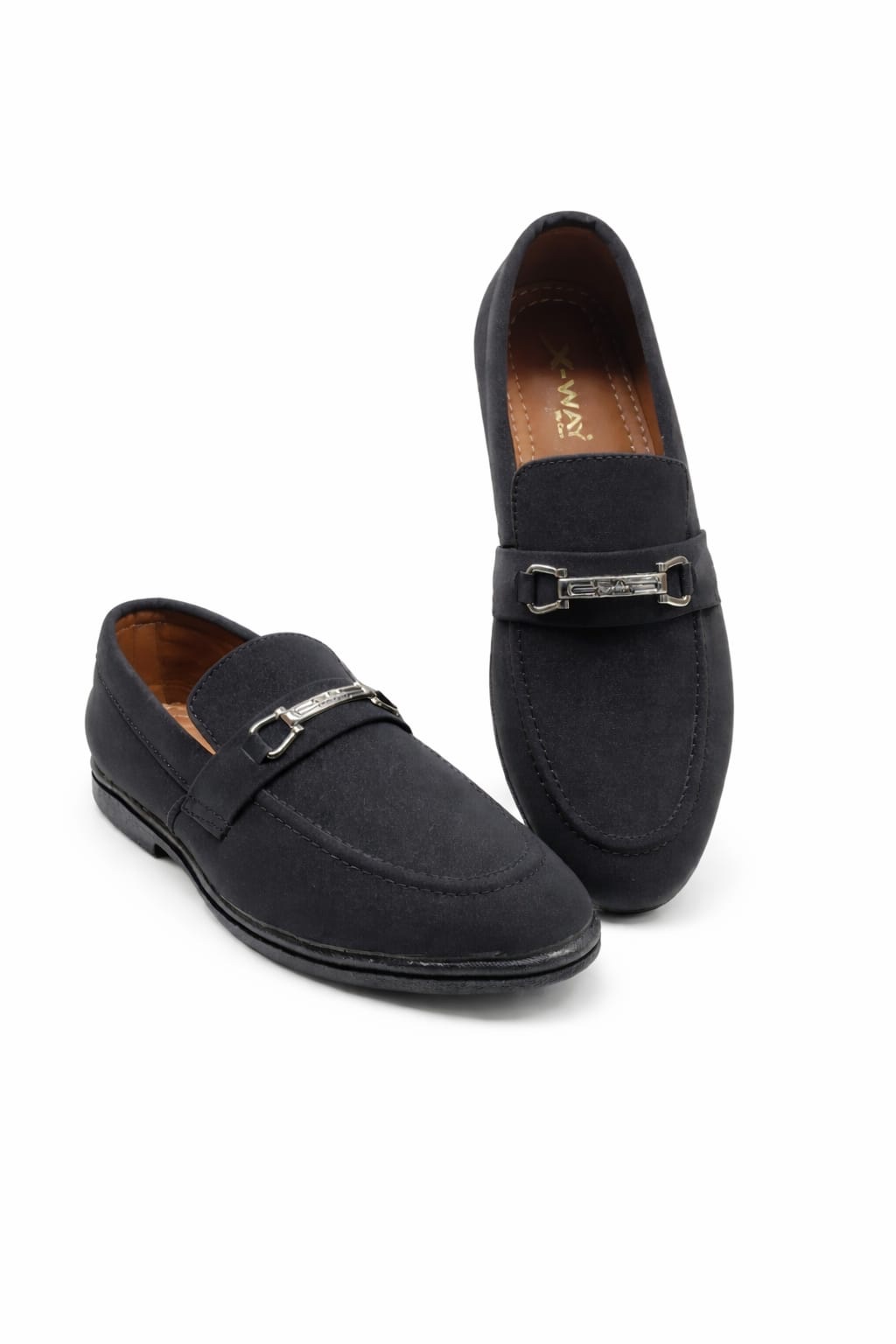 Black Formal Loafers for Men Slip On Shoes with Metal Bit Comfortable Casual Office Wear Pakistan - Image 2