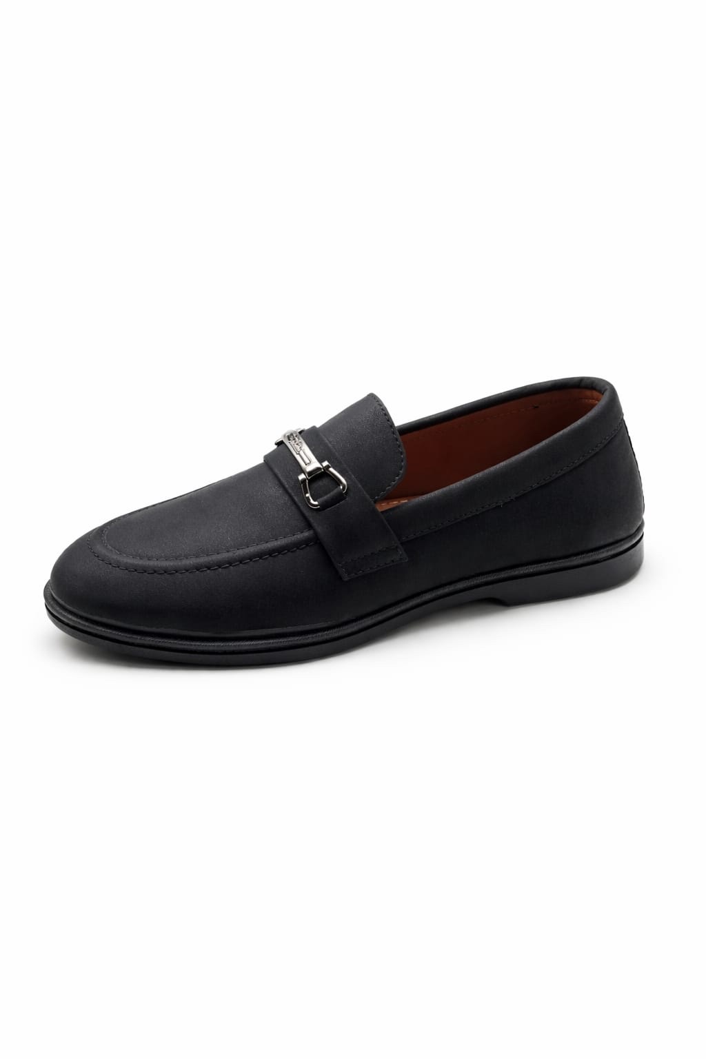Black Formal Loafers for Men Slip On Shoes with Metal Bit Comfortable Casual Office Wear Pakistan - Image 3