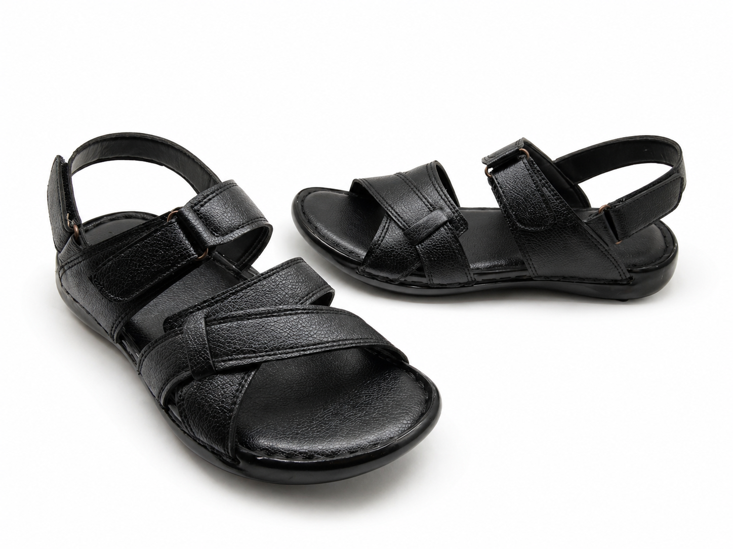 Black Sandal for Men Adjustable Strap Comfortable Casual Summer Wear Pakistan - Image 2