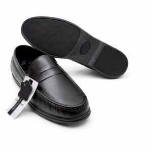 Black Penny Loafers for Men Classic Formal Slip-On Shoes Office Wear Pakistan