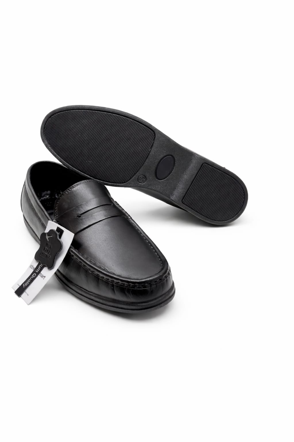Black Penny Loafers for Men Classic Formal Slip-On Shoes Office Wear Pakistan