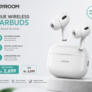 Joyroom True Wireless Earbuds with HD Stereo Sound, Touch Control & Built-in Mic – White